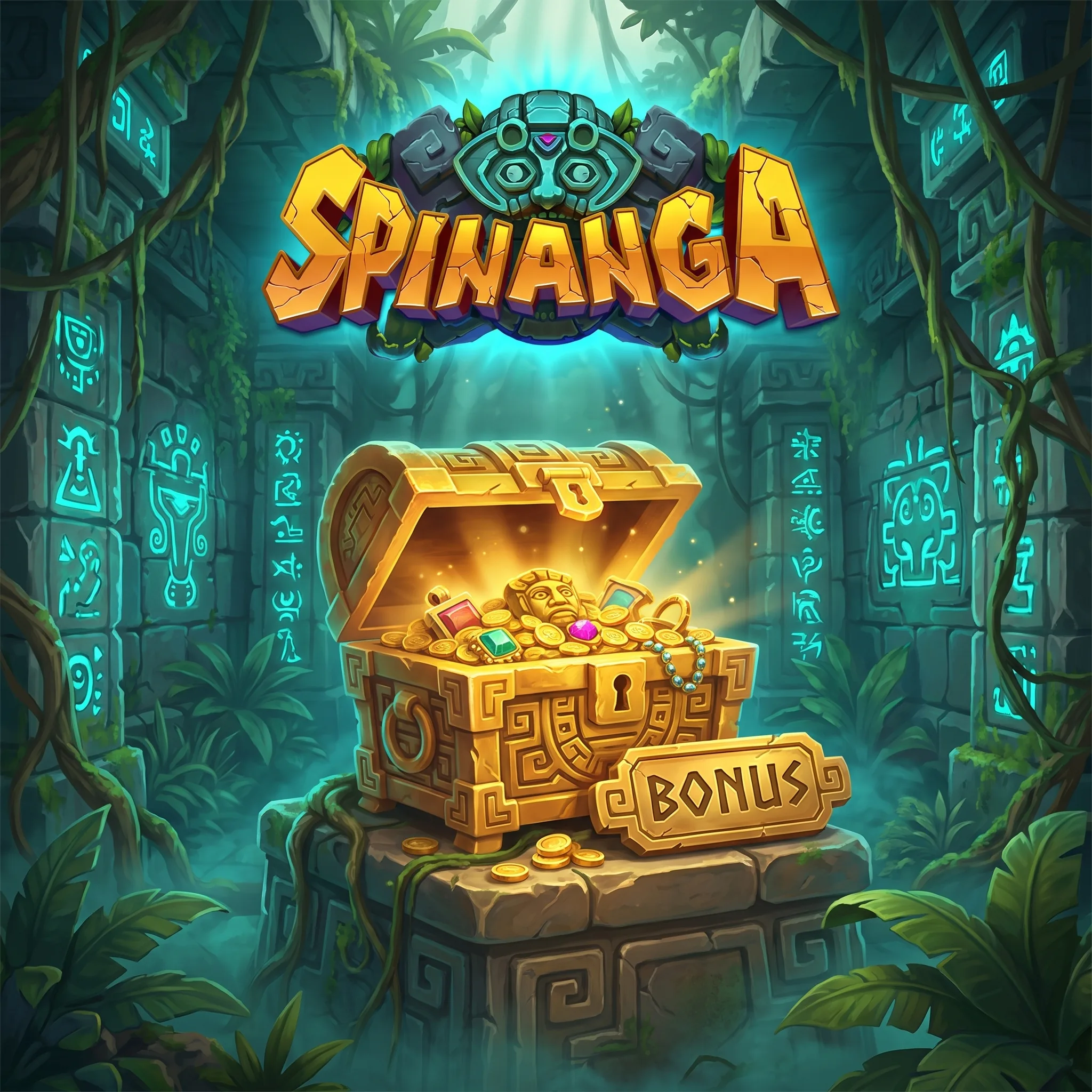 Coffre de bonus et logo Spinanga